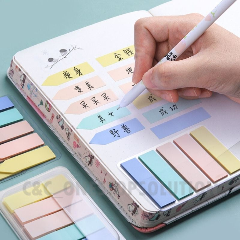 C&C 100pcs Colorful Sticky Note Memo Pad Lable Sticker Bookmarks Notepad School Office Stationery