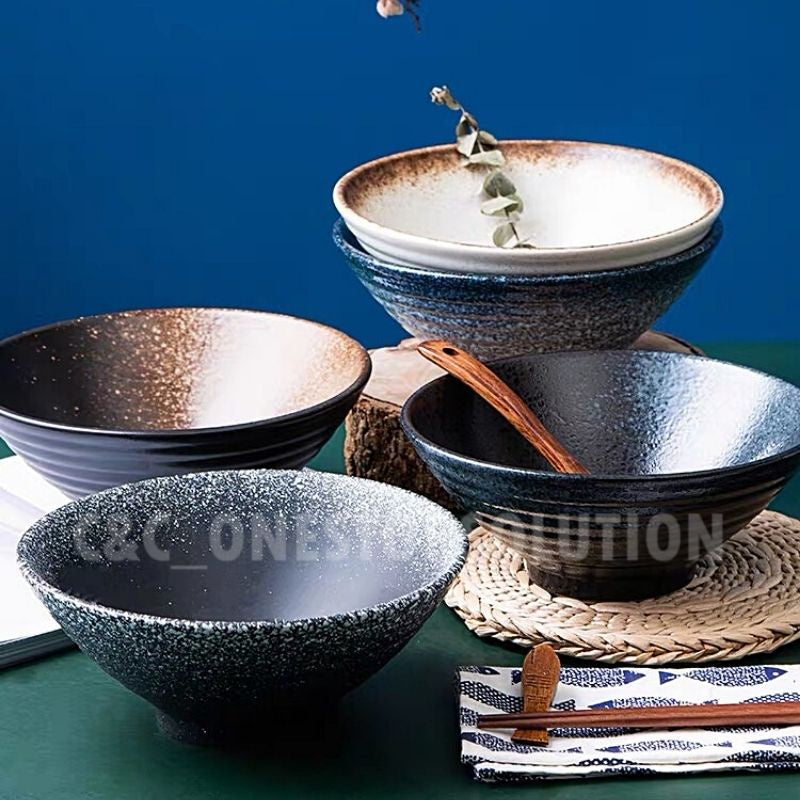 C&C Japanese Ramen Ceramic Bowl Tableware Japanese Tableware Home Restaurant Kiln Ceramic Rice Bowl Seramik Mangkuk