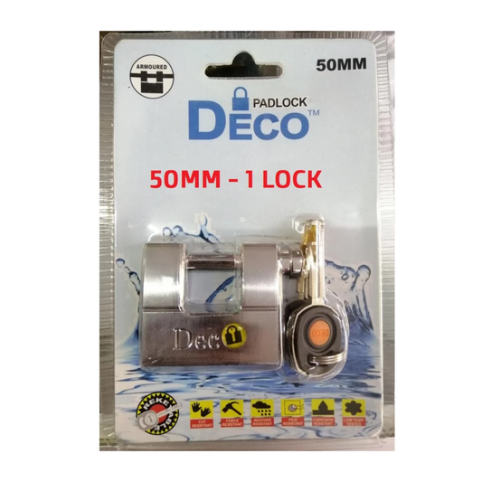 DECO ARMOURED PADLOCK HEAVY DUTY 50MM / 60MM / REKEYABLE