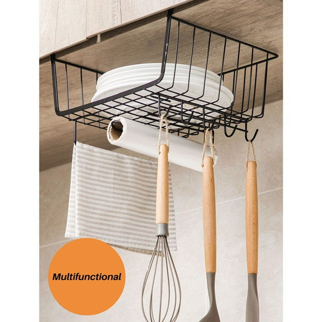 Kitchen bedroom wall hanging bedside cabinet hanging basket clothes rack under cabinet storage rack