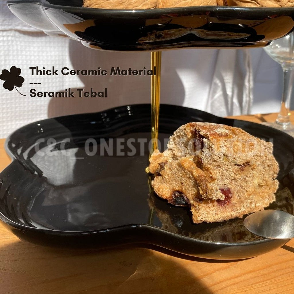 C&C Thick 3 Tier Dessert Rack Nordic Style Ceramic Plates Fruit Tray Cake Tray Portable Candy Stand Holder
