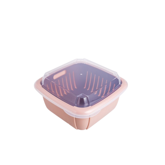 Drainage Storage Box Kitchen Refrigerator Household Storage Box Multifunctional Double-layer Drain Fresh-Keeping Box