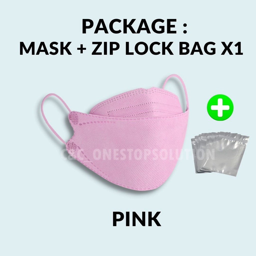 C&C PREMIUM Adult KF94 4Ply Face Mask Earloop Fish Mask Disposable Protective Anti Dust Fine Dust Black Mask 3D Mask