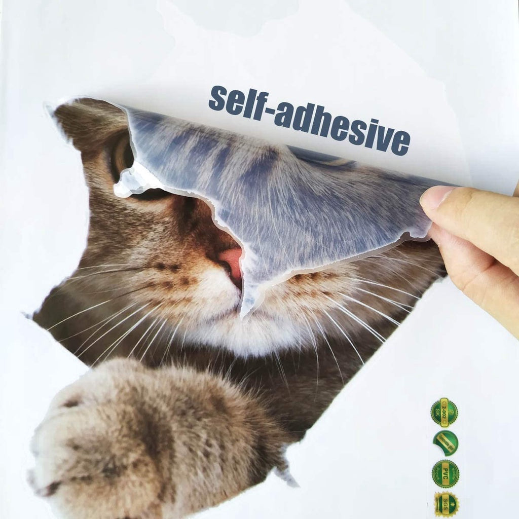 C&C Cute Cats Pattern 3D Wall Stickers / 3D Kitten Cat Bathroom Toilet Stickers / Home Decoration Animals Vinyl DIY