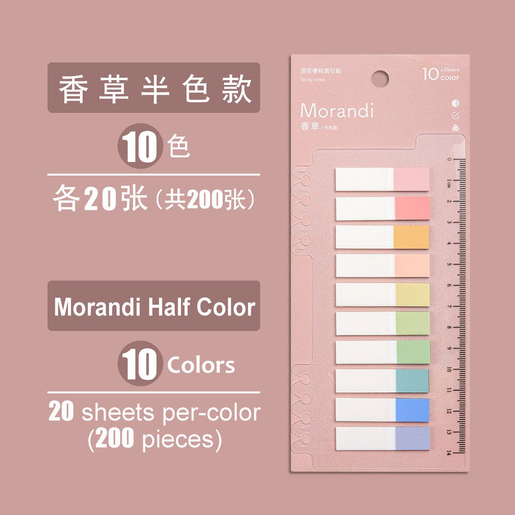 C&C Morandi Sticky Note 200pcs Colorful Memo Pad Lable Sticker Bookmarks Notepad School Office Stationery door gift