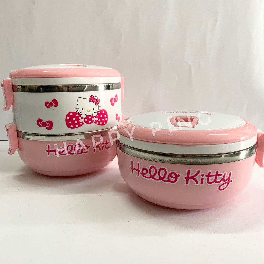 Cartoon 1 and 2 layer Stainless Steel Thermal Lunch Box Tupperware Doraemon Lunch Box Hello Kitty Lunch Box Minions