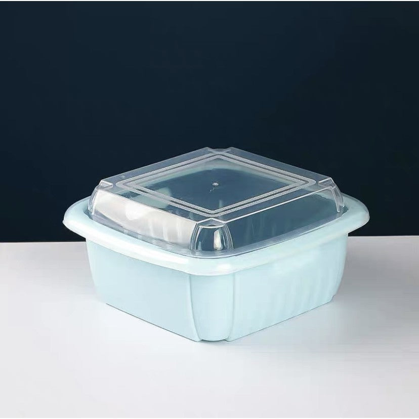 Drainage Storage Box Kitchen Refrigerator Household Storage Box Multifunctional Double-layer Drain Fresh-Keeping Box