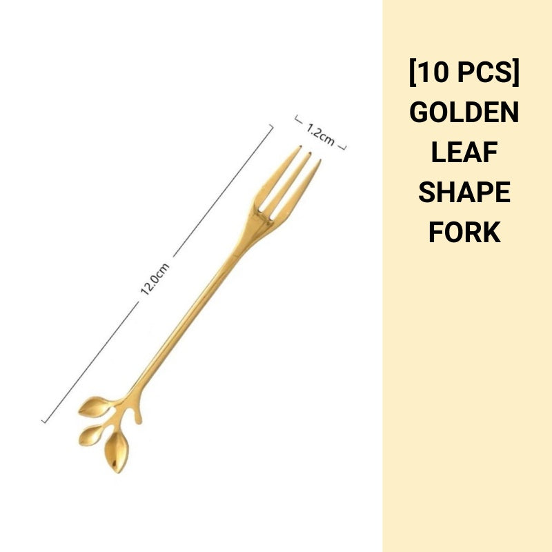C&C 1 SET Stainless Steel Cake Fork With Cutlery Holder Fruit Fork Dessert Forks Small Forks Tableware Garpu