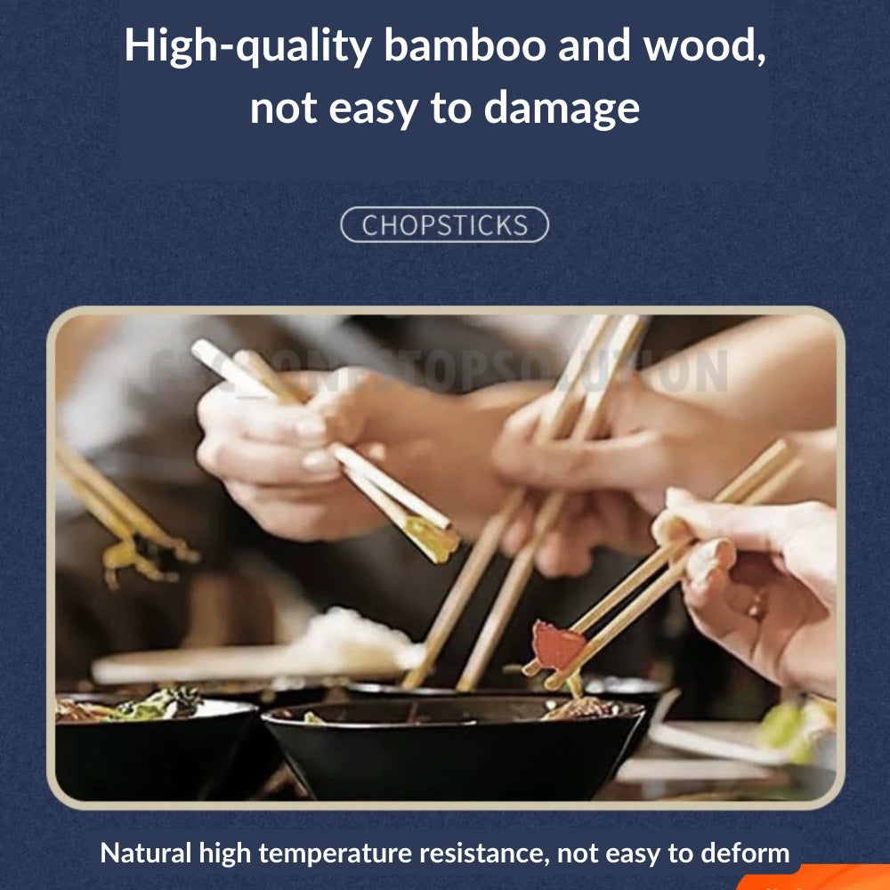 C&C 1 Pair Sakura Bamboo Chopstick Classic Chopstick Chinese Chopsticks 5 Star Hotel Chopsticks Penyepit Cina