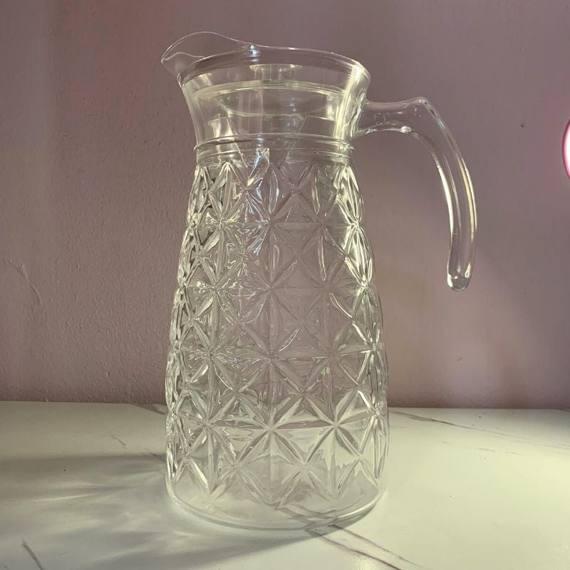 C&C Premium Glass Water Jug Pitcher With Lid Serving Jar Drinking Jar Fruit Juice Tea Cold Water Beverages Jug Syrup Jar