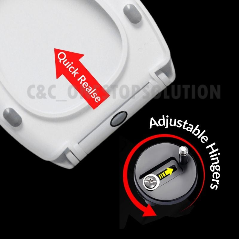 C&C V Shape Toilet Seat Cover Soft Close Adjustable Hinge Penutup Mangkuk Duduk Tandas Johnson