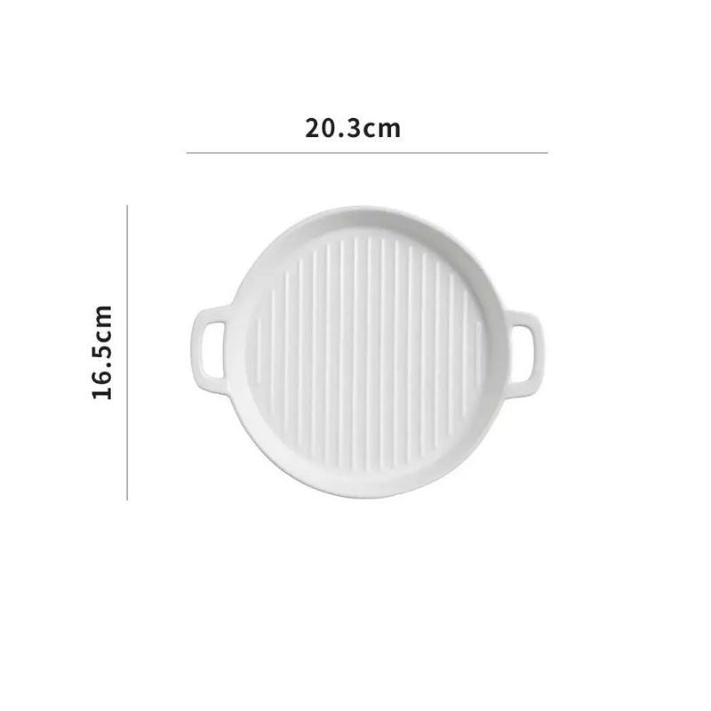 Nordic Style Ceramic Baking Plate Creative Dish Home Hotel Restaurant Ceramic Two Ear Pizza Plates Fruit Macaron