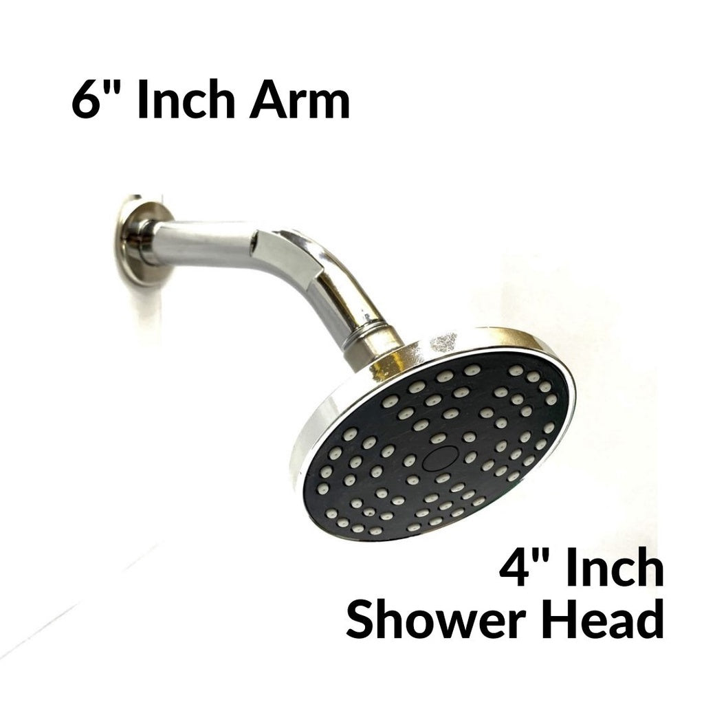 VAGO Shower Head 4 Inches Rainfall Shower Head Faucet Set With Shower Arm ROUND/ SQUARE 360 Degree wall mounted shower set
