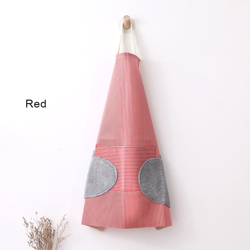 Hand-wipe Adjustable Apron with hand drying paddings waterproof apron oil proof kitchen pocket