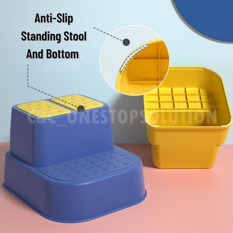 Dual Height Two Step Stool For Kids Toddler's Stool For Potty Training Baby Exercise Step Stools Kid Toilet Trainer