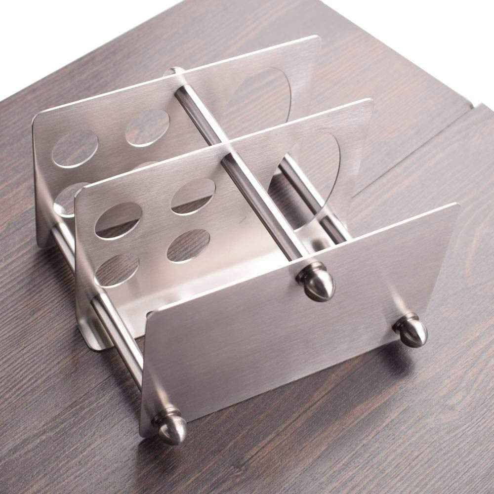 C&C Stainless Steel Toothbrush Holder Standing Toothbrush Holder Toothpaste Organizer Stand Bathroom Storage