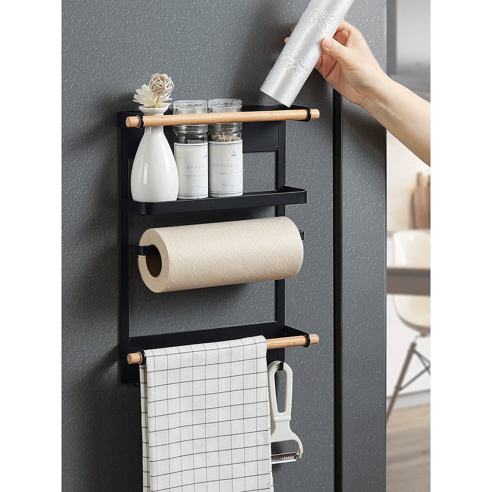 Magnetic Fridge Holder Rack Kitchen Organizer for Kitchen Towel Condiments Seasonings Storage Refrigerator