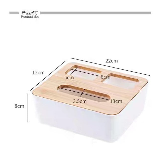 Japanese Style Wood Plastic Modern Simple Round Rectangle Tissue Storage Box