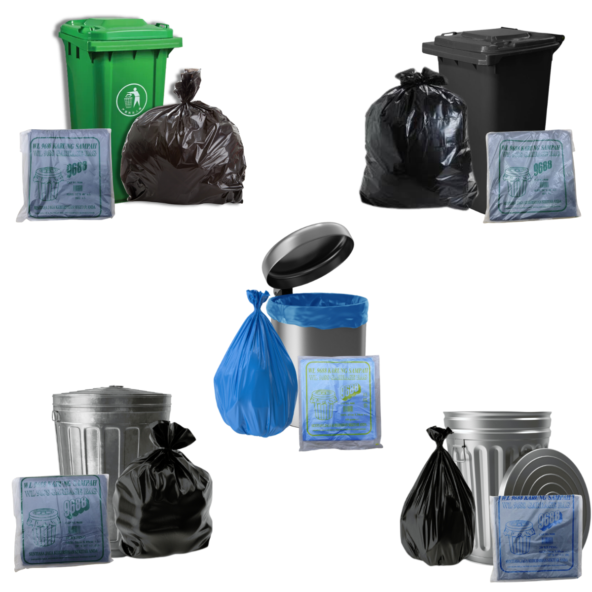 Extra Thick Garbage Bag Trash Bag Rubbish Bag Plastic Bag S/M/L/XL Beg Sampah Tebal Beg Plastik