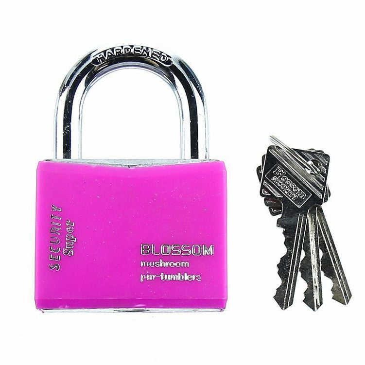 BLOSSOM Multi-use Pvc Coated Padlock Safe Travel Lock Small Anti-theft Padlock 30MM Pink lock