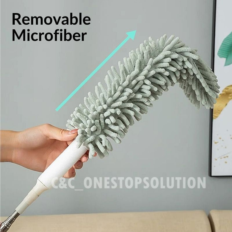 C&C 250cm Long Microfiber Duster Nordic Extendable Duster Retractable Microfiber Cleaning Brush Flexible Washable