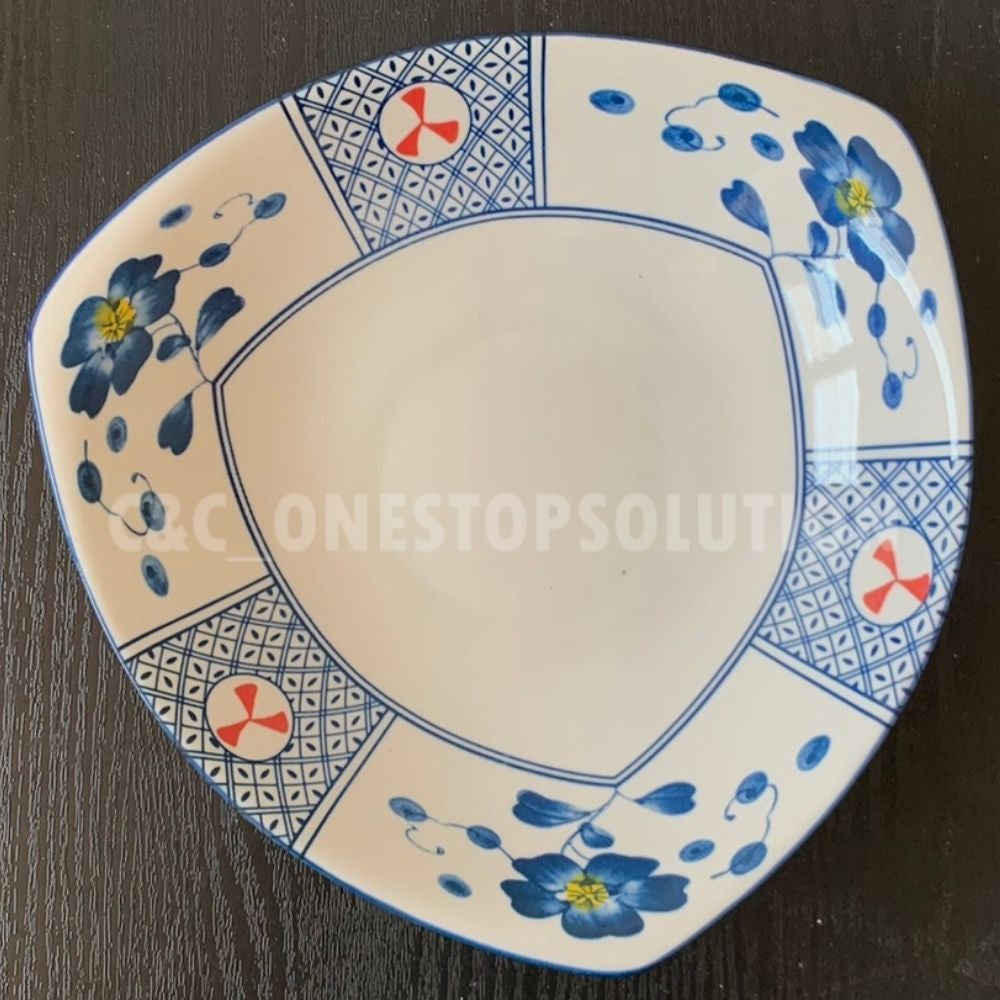 Japanese-Style Porcelain Tableware Ceramic Food Snacks Flat Plate Soup Bowl Square Round Oval Triangle 027