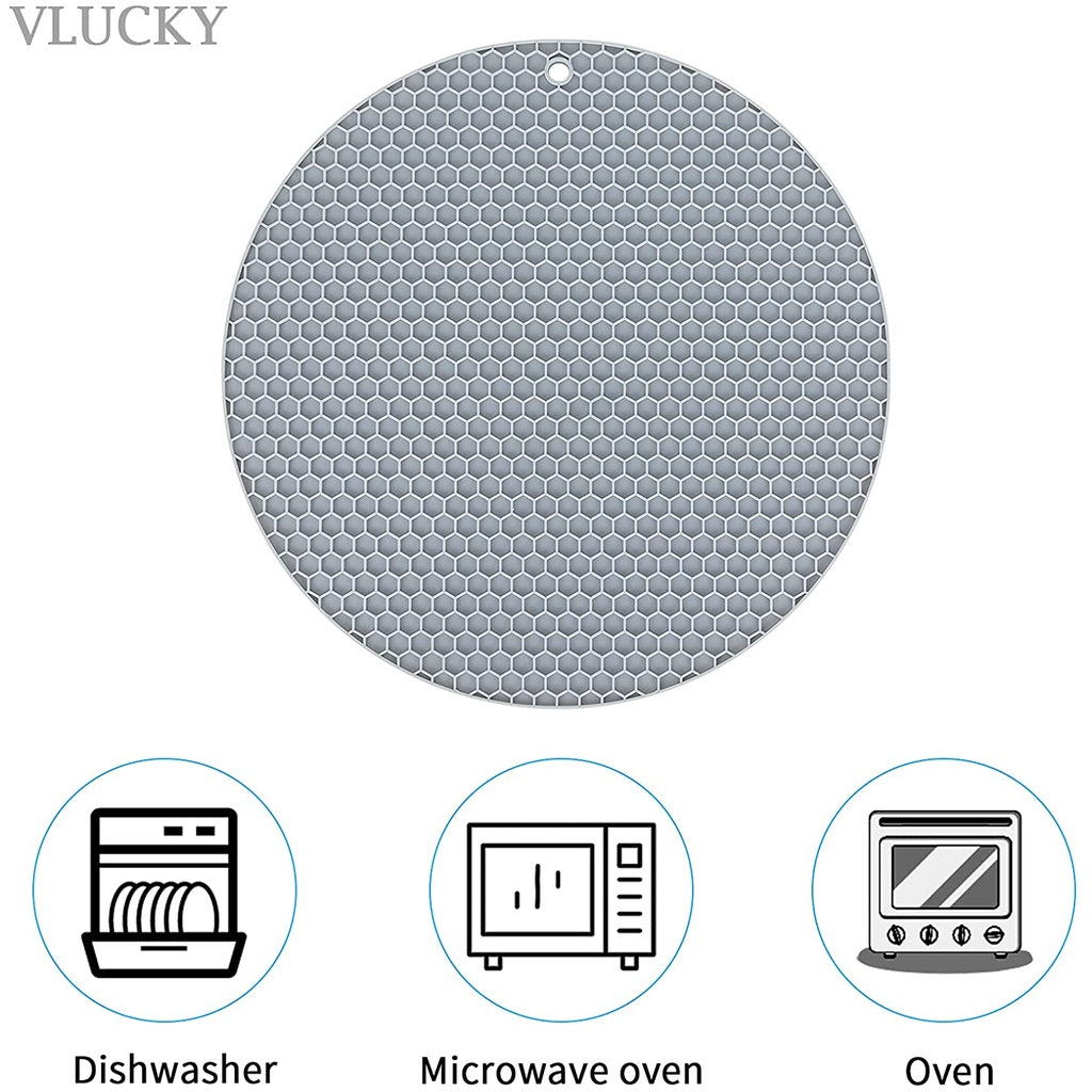 LARGE Silicone Heat Resistant Mat Trivet Pad Multipurpose Non-Slip Hot Pads for Kitchen Potholders Honeycomb