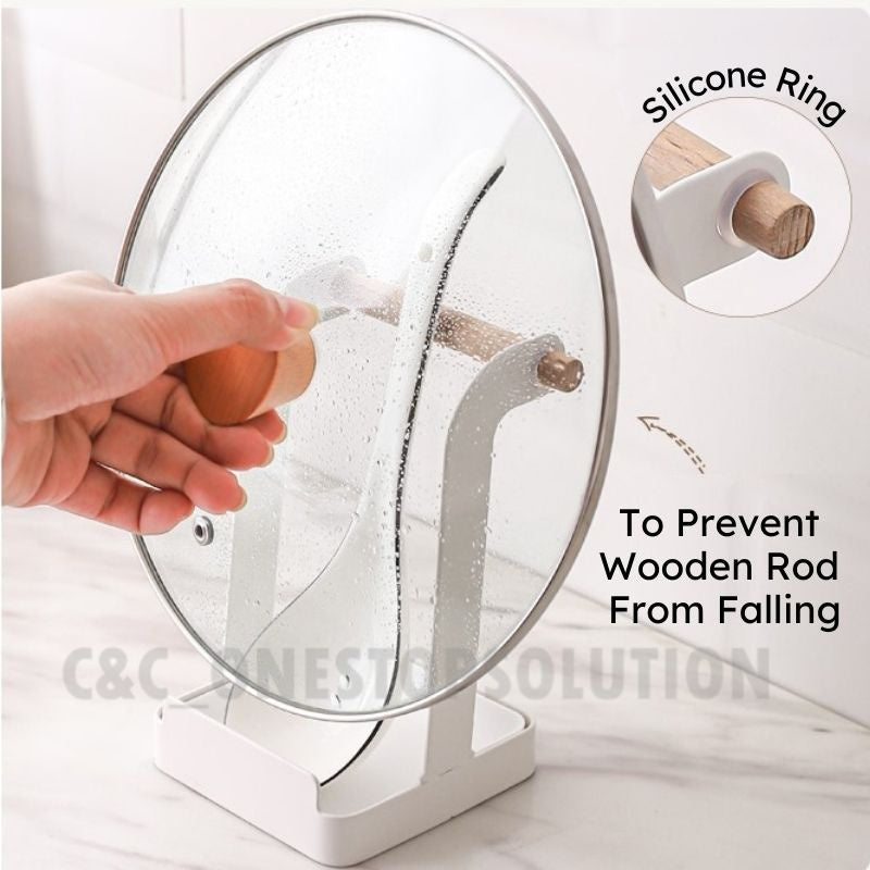 C&C Multifunction Pot Cover Holder Kitchen Utensil Holder Chopping Board Holder Rak Organizer Rack Penutup Periuk Nordic