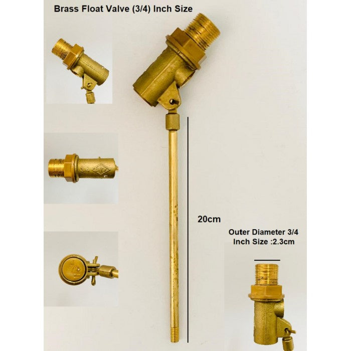 CITY Heavy Duty Float Valve Size 1/2 Inches & 3/4 Inches (15mm) (20mm) For Water Tank With Poly Ball Toilet Cistern Toilet Fitting