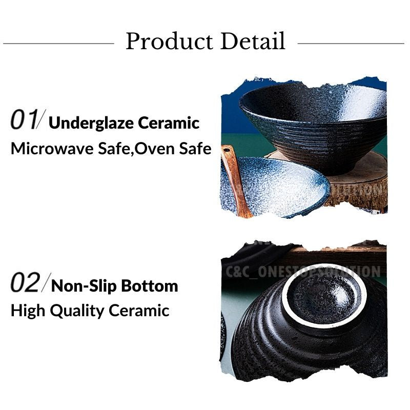 C&C Japanese Ramen Ceramic Bowl Tableware Japanese Tableware Home Restaurant Kiln Ceramic Rice Bowl Seramik Mangkuk