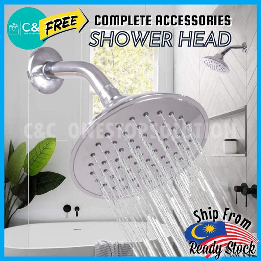 VAGO 4 Inches Rainfall Shower Head Faucet Set With Shower Arm ROUND