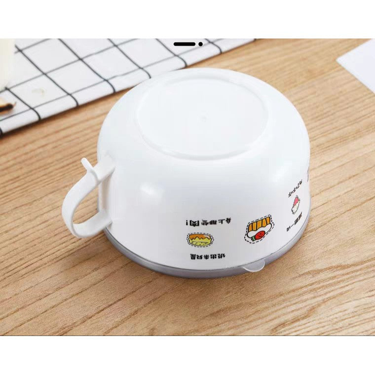Cup Shape Stainless Steel Instant Noodles Insulated Lunch Box with cover and spoon