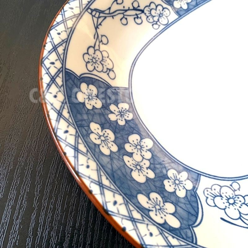 Japanese-Style Porcelain Rectangular r Dinner Plate Tableware Home Ceramic Plate Underglaze Color 038