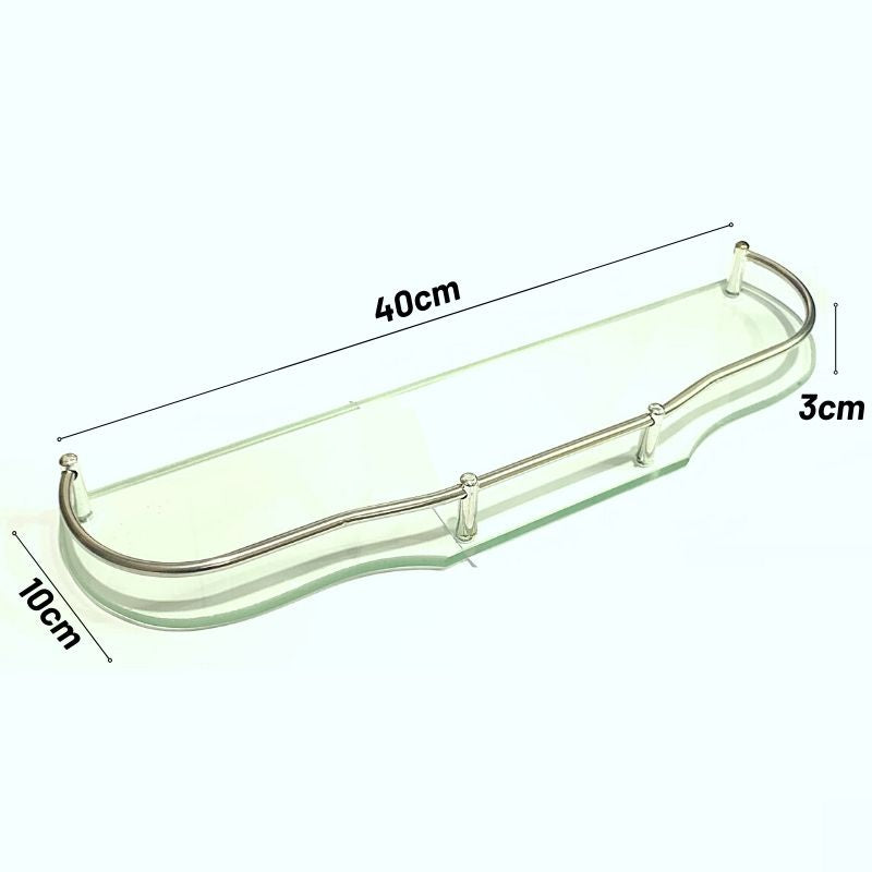 C&C 40CM CLEAR GLASS SHELF MODERN STYLE FOR BATHROOM