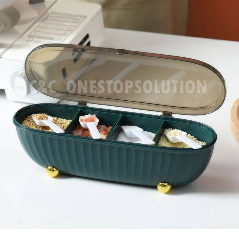 C&C Bekas Rempah Ratus Spice Container Set Tempat Letak Garam Salt Jar Seasoning Box Set Balang Rempah