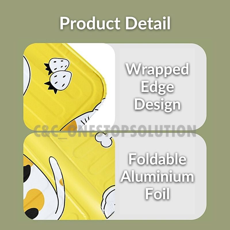 C&C Foldable Oil Splash Guard Aluminum Foil Heat Resistance Gas Stove Shield Washable Stove Cover Pelindung Dapur Gas