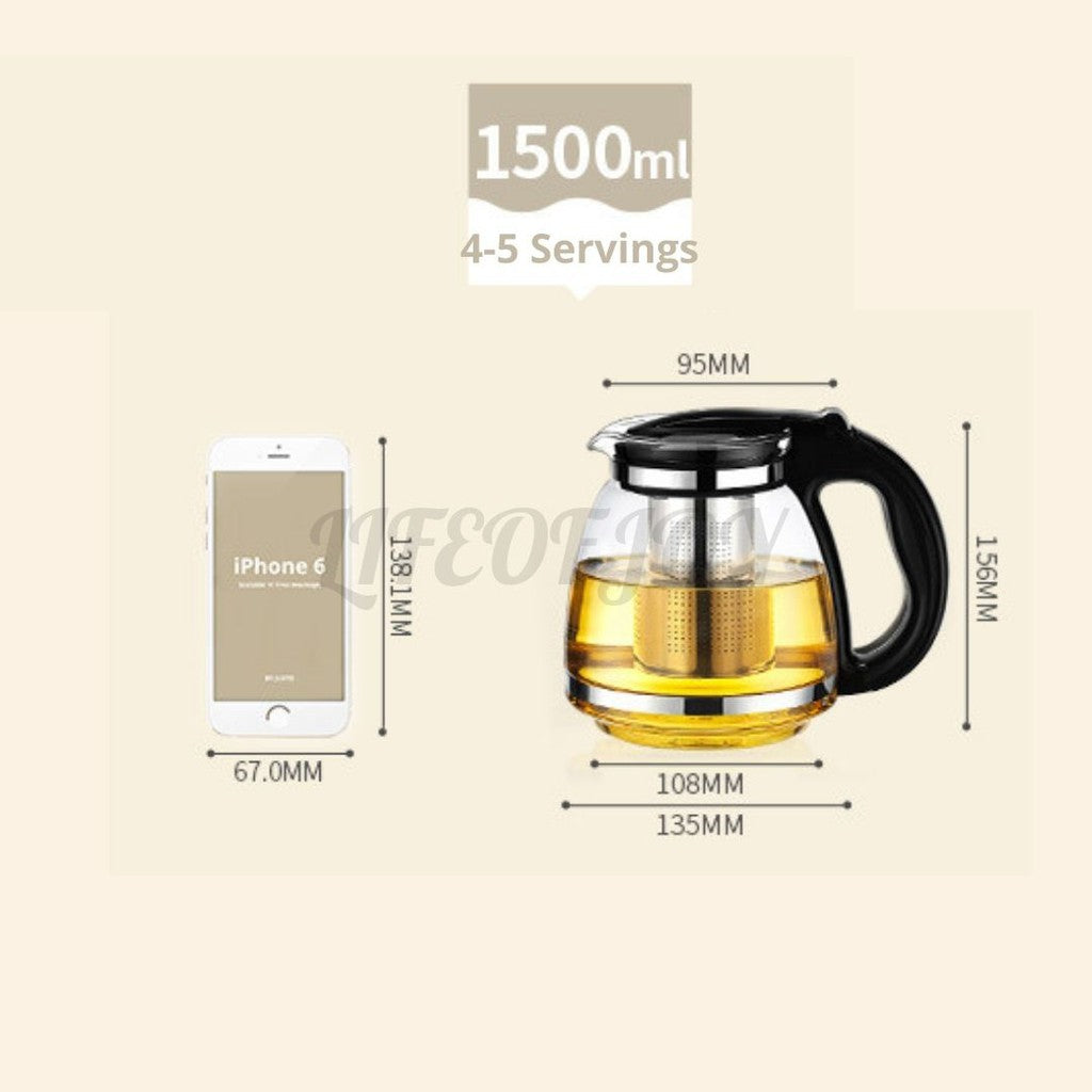 1800ml Glass Water Jug Pitcher With Lid Serving Jar Drinking Jar Fruit Juice Ice Tea Cold Water Beverages Jug Syrup Jar