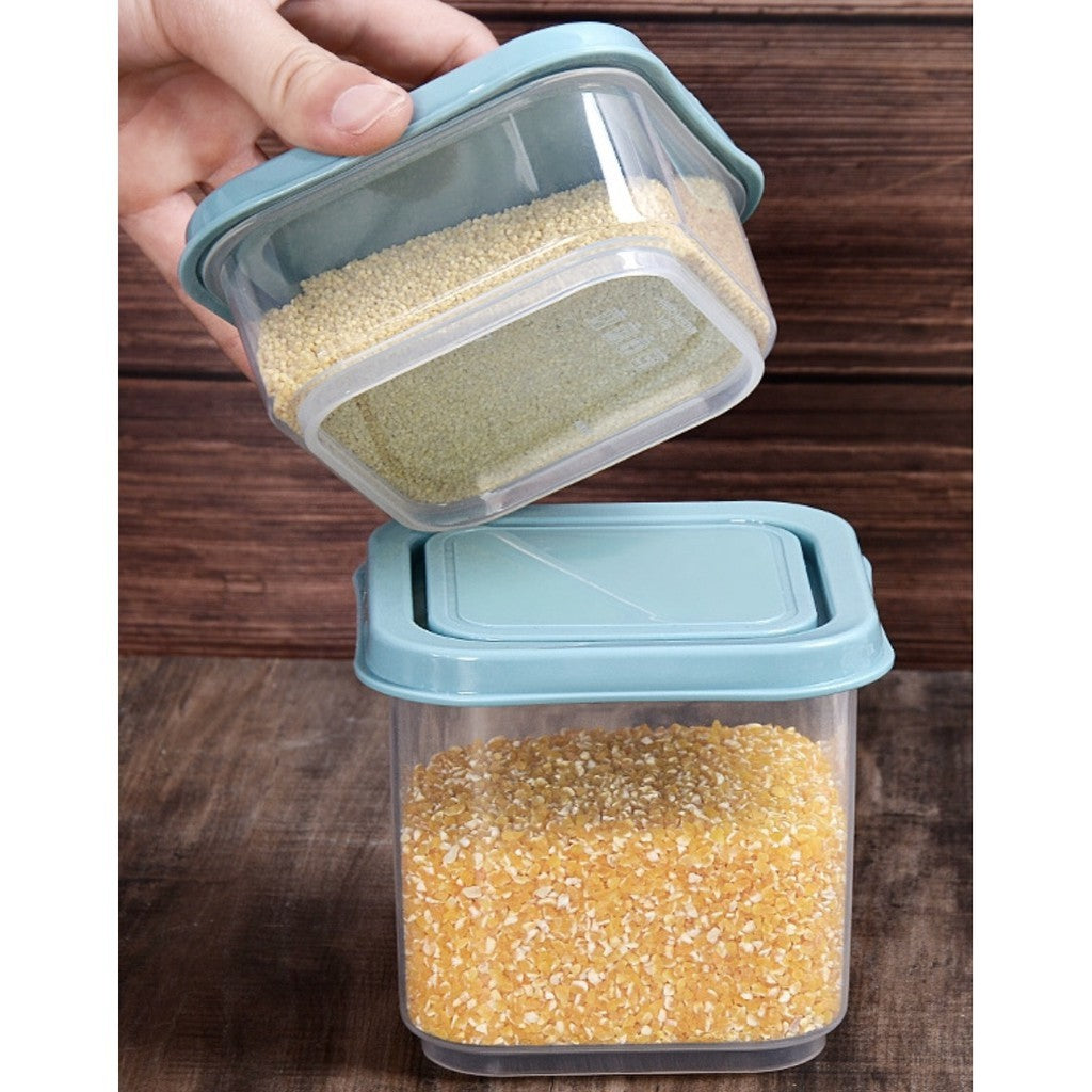 9 Pcs Set Multi-Functional High Quality Rectangle Transparent Airtight Type Airtight Dry Food Storage Containers