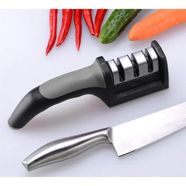 3 in 1 Kitchen Knife Sharpener Tungsten Steel 3 Stage Sharpening Knives Grinding Tool Pengasah Pisau