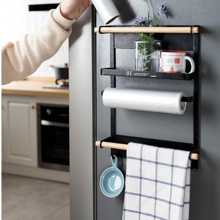 Magnetic Fridge Holder Rack Kitchen Organizer for Kitchen Towel Condiments Seasonings Storage Refrigerator