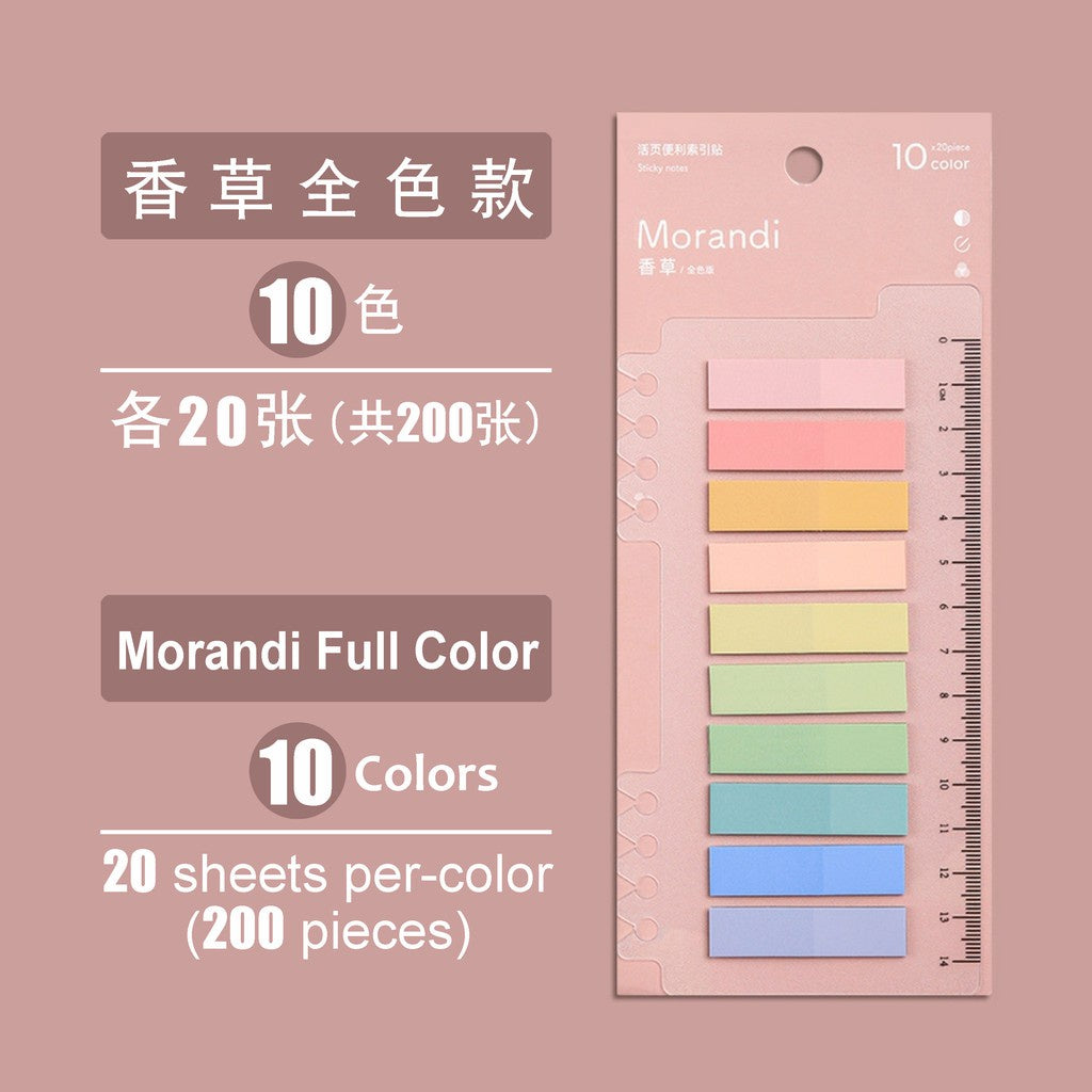 C&C Morandi Sticky Note 200pcs Colorful Memo Pad Lable Sticker Bookmarks Notepad School Office Stationery door gift
