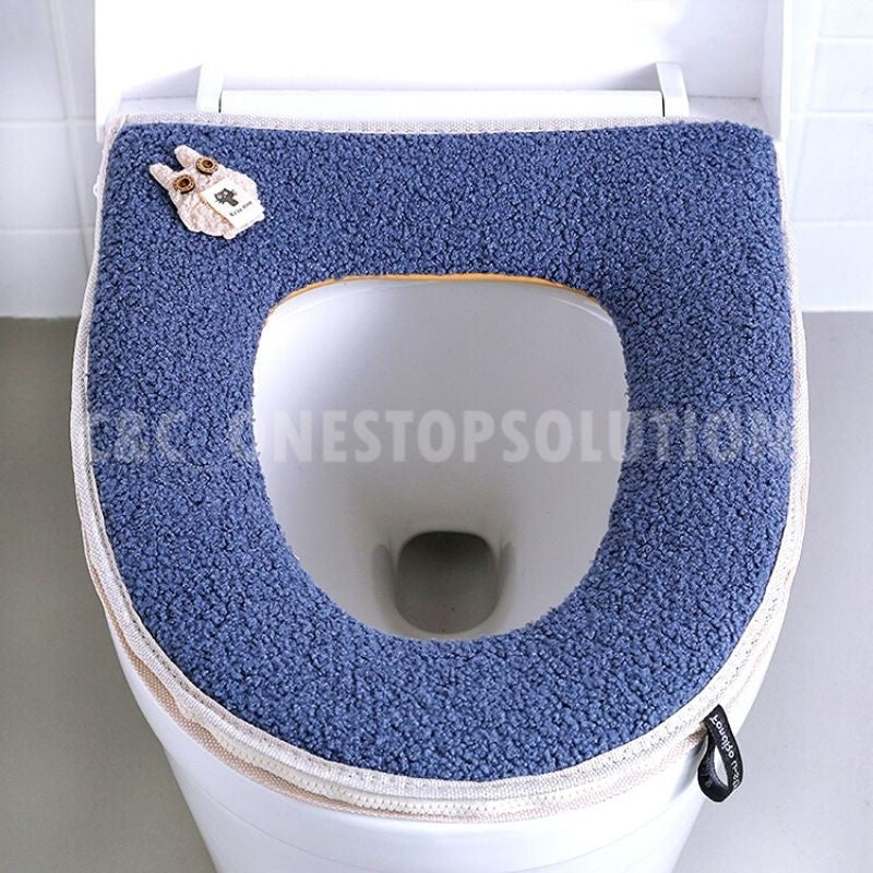Toilet Seat Cushion Pads Soft Warmer Mat Washable Soft Warmer Mat Cover Pad Cushion Tudung Duduk Mangkuk Tandas