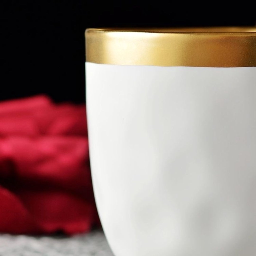 C&C Vintage Ceramic Cup Ceramic Coffee Mug Tea Cup Spoon Creative Household Tableware Gold-Rimmed