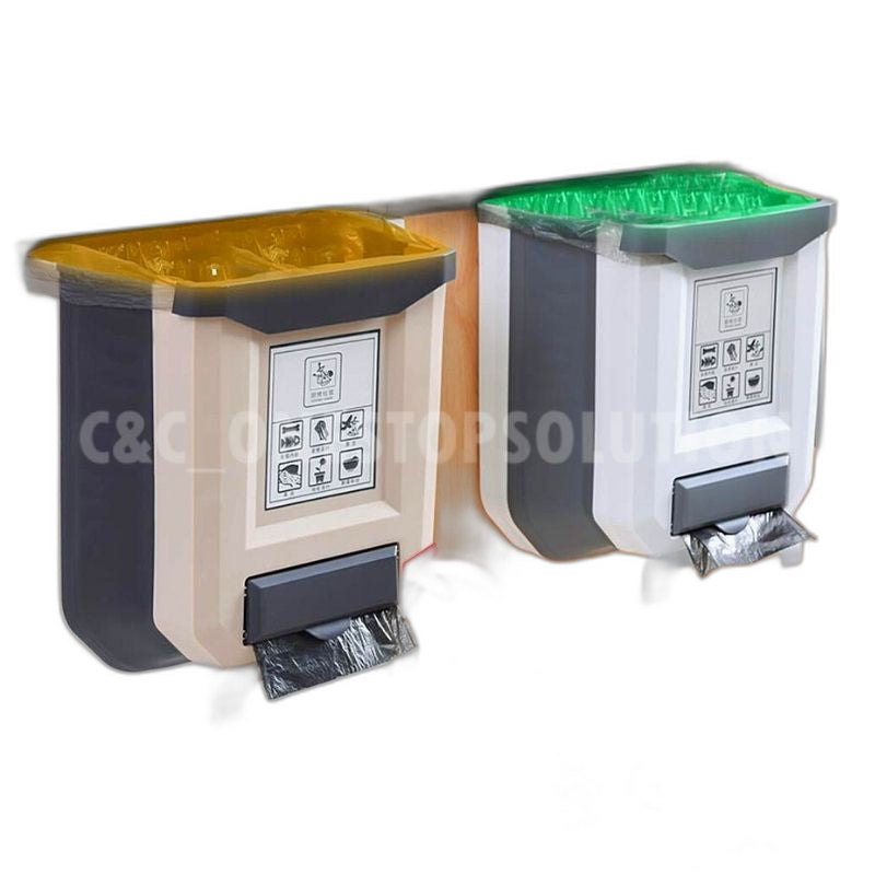 Foldable Kitchen Trash Dustbin Garbage Basket Rubbish Waste Collection Bin Car Rubbish Bucket Door Hanging Trash