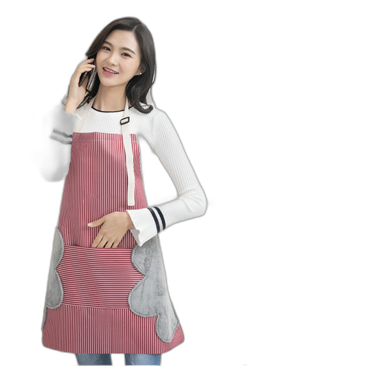 Hand-wipe Adjustable Apron with hand drying paddings waterproof apron oil proof kitchen pocket