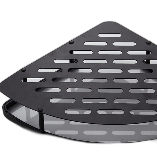 Heavy Duty Matte Black Aluminium Wall Corner Shelf 230 Mm Shampoo Rack For Bathroom Shelf
