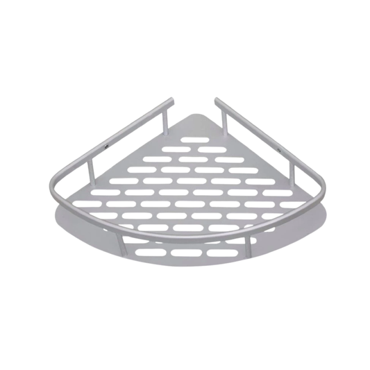 Heavy Duty Wall Corner Shelf Shampoo Rack Rak Tandas Rak Bilik Aluminium 230mm Matte Silver
