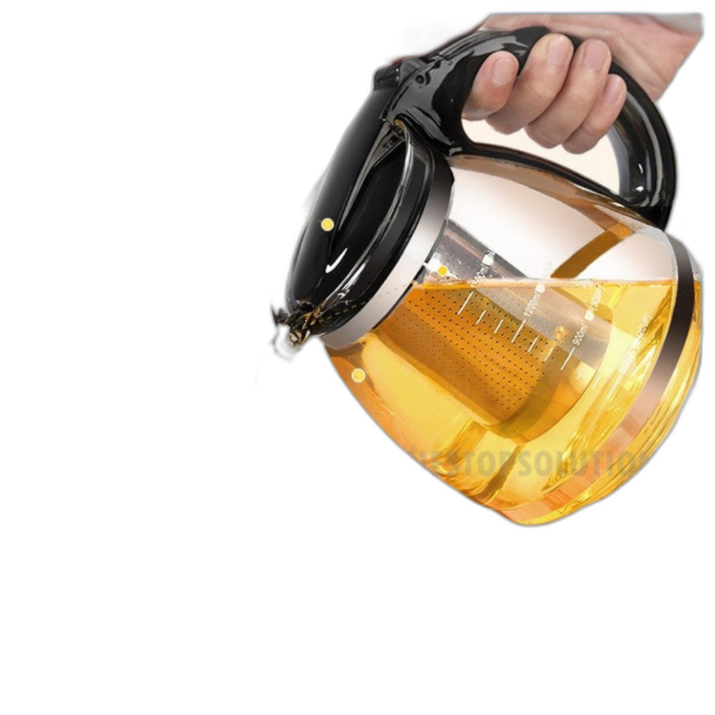 High Quality 1500ml Tea pot Glass Tea Pot High temperature Stainless Steel Cafe Insulated Coffee Tea Maker