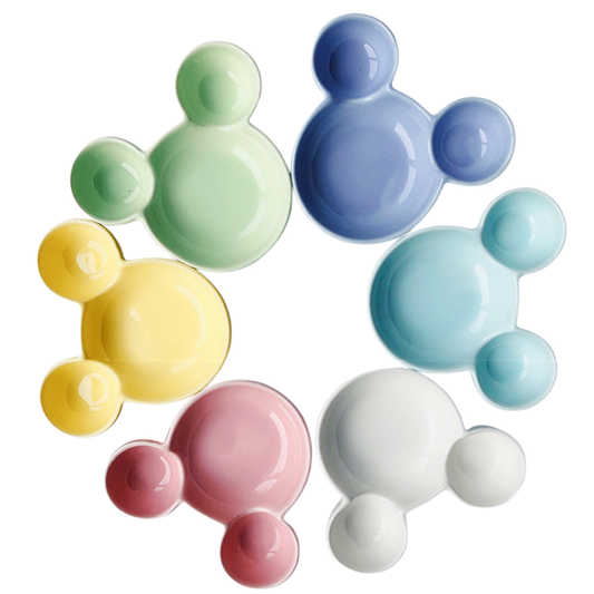 MICKEY MOUSE GLOSS CERAMIC SAUCE DISH Mini Dipping Pan Design Bowl Dish Saucer Seasoning Kitchen Plate Sauce Plates