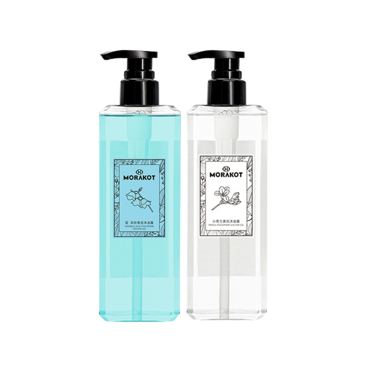 MORAKOT Luxury Shower Gel Perfume Body Wash Wind Blue Bells Freesia Refreshing & Long Lasting Fragrance Reduce Stress